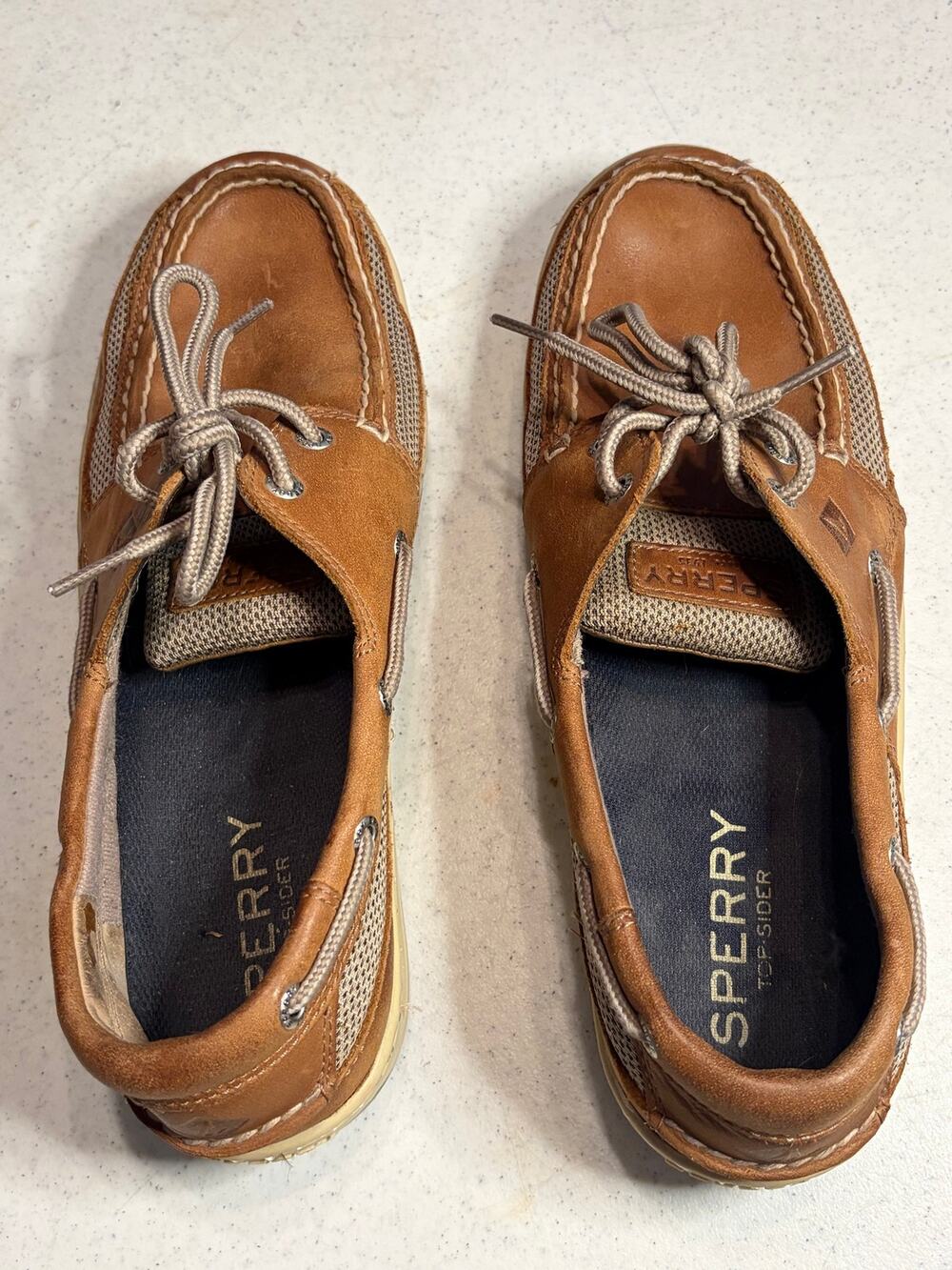 Sperry Top-Sider Billfish Men’s 10 Brown Leather Mesh Boat Shoes 0771253